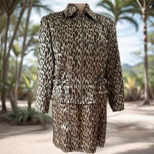 Cache Animal Print 2 Piece Suit with Skirt Size 2